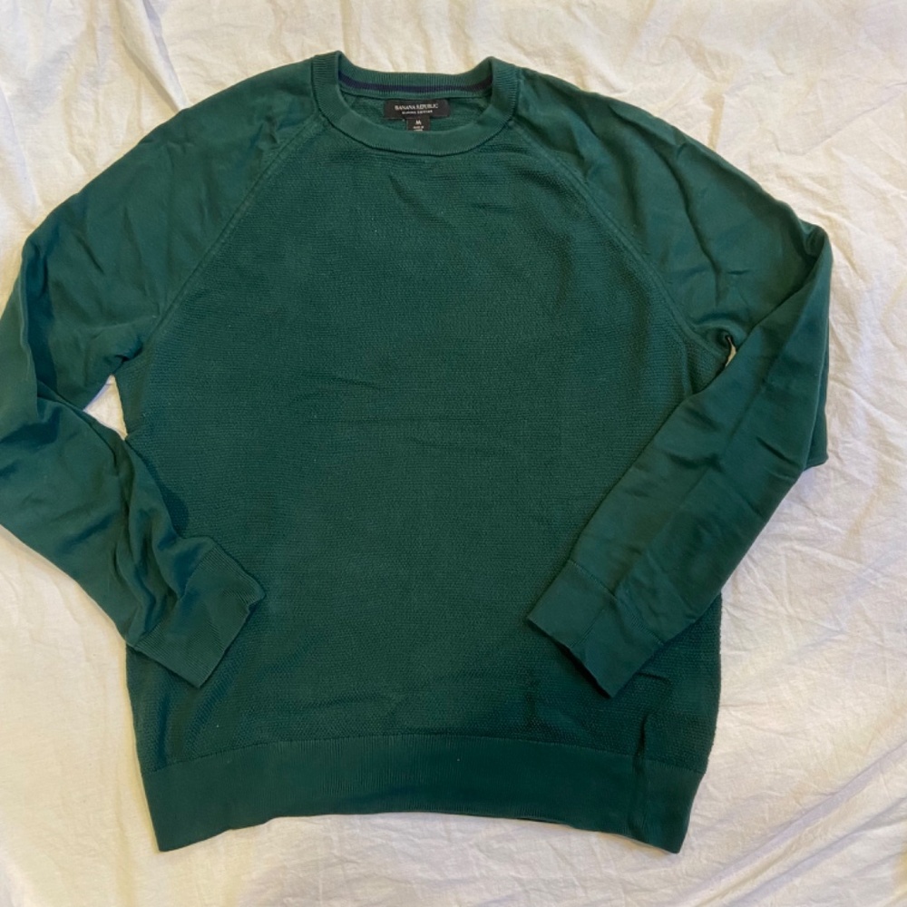 Banana Republic 100% Supima Cotton Textured Raglan Sweater, Size M